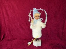 Crottendorfer Lichterengel mit blauer Mütze,   Mitte 20. Jh., H ca. 47 cm, 5#78