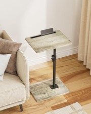 Verstellbarer C-förmiger drehbarer Beistelltisch 40x30x(45-81)cm grau Kaffeetablett