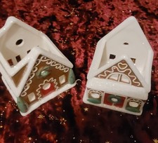 Teelichthalter Gingerbread Village, Paar von PartyLite aus Keramik