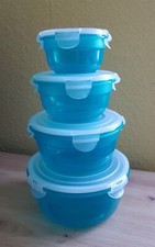 4   Lock Lock Dosen  rund 250 ml - 480 ml - 850 ml - 1,4l -  Capriblau