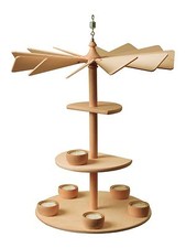 Moderne Weihnachtspyramide Hängepyramide Fensterpyramide Drehleuchter Buche