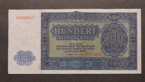 Geldschein von ddr 100 mark - geldschein,