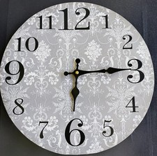 Wanduhr Holz Modern MDF Quarz Rund 33 cm Zahlen Grau