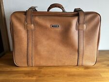Capitol Reisekoffer Vintage Retro Alter Koffer für Urlaub Braun Leder 67 x 42 cm