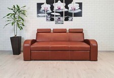 Braunes Echt Leder 3 Sitzer