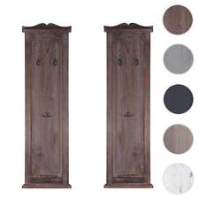 2er-Set Garderobe Wandgarderobe Wandhaken 109x28x4cm, Shabby-Look/weiß lackiert