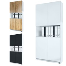 InnoFurn Aktenschrank Elona M2 Büroschrank, Home Office, Made in Germany - Weiß