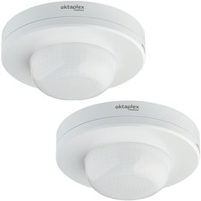 B-Ware Präsenzmelder Decke 360 Grad PIR-Sensor IP65 weiß 2er Set