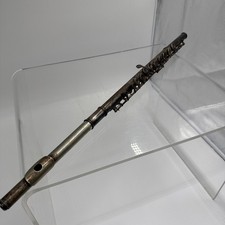 C115 Alte Silber Querflöte mit Patina, einfaches System, Sammlerzustand