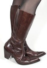 Damenstiefel Lederstiefel Leder Vintage Elegant Cowboy Stiefel Drive In 39