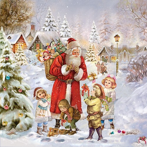 Servietten santa bringing - servietten,