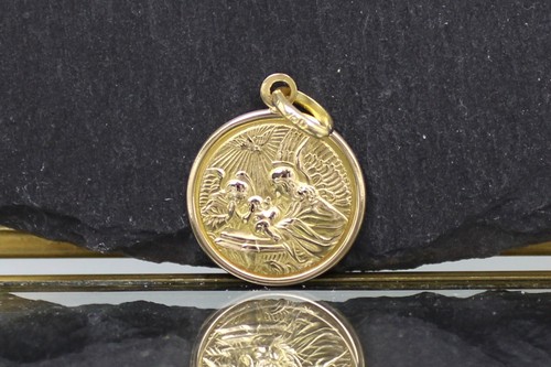 Gold pendant christening - gold,