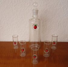 sehr altes Likorservice Service Art Deco Karaffe mit 5 Gläser feines Glas 