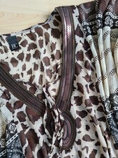 KAFTAN Boho Ibiza STRANDKLEID Heine BC Tunika LEO Gr 44 46 XL XXL Pailetten NEU