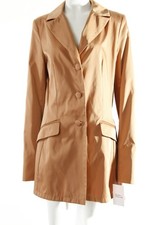 Trenchcoat Damen Mantel Gr. DE 40 goldorange-orange Glanz-Optik