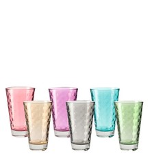 Leonardo Optic Trinkglas bunt 6er-Set 300ml Wasserglas Longdrinkglas Gläser