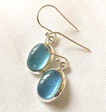 Ohrringe mit Aquamarin, 925er