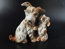 antike Porzellanfigur 2  Hunde - Terrier - Schnauzer -