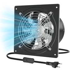 Abluftventilator 150mm Badlüfter Leiser mit Rücklaufklappe Metall Wandventilator