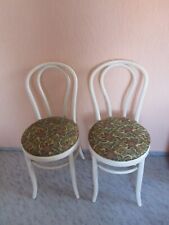 2er Set Fischel Stuhl, Polsterstuhl, Kaffeehaus, Bugholz, weiß, Vintage