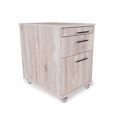 Rollcontainer 60 cm tief 2 Schubladen und Materialauszug Bürowagen Bürocontainer