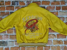 *REDSKINS VINTAGE LEDERJACKE*DRAGON TEDDY BY RDS*SONNEN GELB*GR: S*TIP TOP