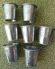 7x IKEA kleiner Übertopf Kerzenhalter Blumenvase, silberfarbenes Metall verzinkt