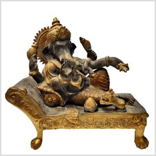 Liegender Ganesha – majestätisch ruhend – 12kg 32cm Coffeebraun Shiva Krishna 