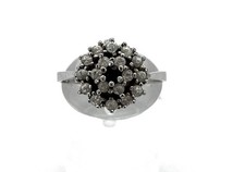 Ring, 925/- Sterlingsilber, Saphir, simulierte Diamanten, rund, Gr. 58