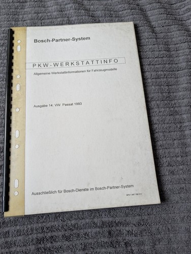 Bosch werkstatt handbuch - werkstatt, vw