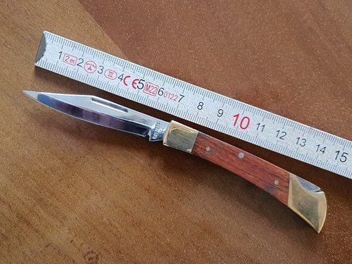 Taschenmesser messing holz neu - messing,