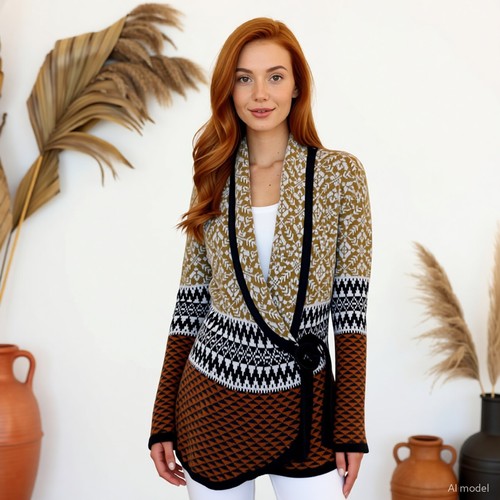 Boho retro strickjacke - boho,