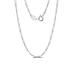 Echt Silber 925 Figaro Kette. 45 cm. Top Qualität. Geschenk. Damen Herren 