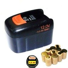  Zellentausch für Fein Akku ABS 12 V  mit Markenzellen 2 Ah NiCd  2000 mAh