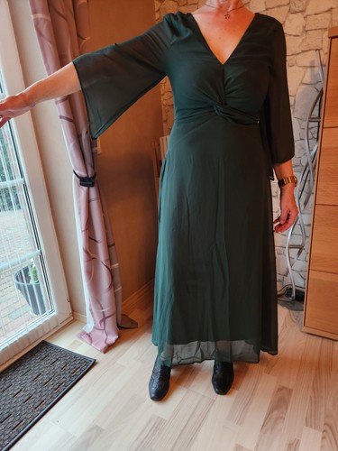 Damen maxikleid grün chiffon - damen,