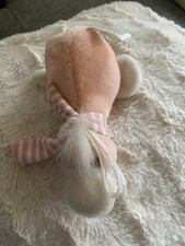 Nici- Ente Rosa/weiss- mit Schal - liegend- 15 cm