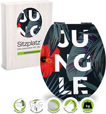 WC Sitz Holz Toilettensitz Absenkautomatik Toliettendeckel Klodeckel Klobrille C