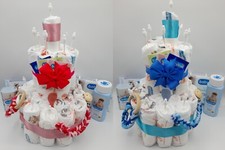 Süße XXL Windeltorte Mädchen Jungen, 60 tlg. Geburt, Taufe, Geburtstag Geschenk