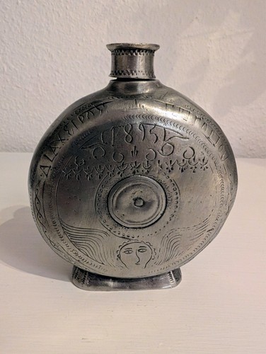 Dekorative zinn flasche mit - dekorative,