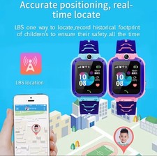 Kinder Smartwatch mit GPS & SOS – Telefon, Kamera, LBS, Micro SIM – Blau/Rosa