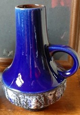 Fat Lava Keramik Vase Carstens Blau Mid Century West Germany