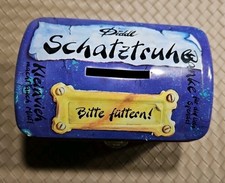 Diddl Maus Schatztruhe "Bitte füttern" Spardose 90er Vintage Blechdose 