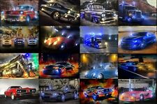 LED - Bild mit Beleuchtung Wandbilder Leinwandbild AUTOS / US CARS / SPORTWAGEN