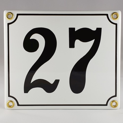 Emaille hausnummer weiß - emaille, 27