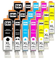 15x mit Fotoschwarz für HP 364 XL Patrone für Photosmart 7510 7520 D7560