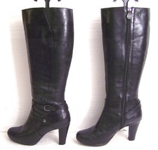 Schwarze Damen Stiefel, echtes