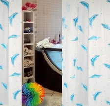 Spirella Kollektion Delphin Blau Ökoplast Duschvorhang 180x200cm inkl. DV-Ringe 