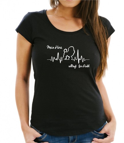Pudel damen shirt heartbeat - pudel, t-shirt