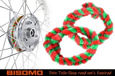 Nabenputzringe 2x 56cm Rot Grün Moped Simson S50 KR51 E-Bike Fahrrad Putzringe