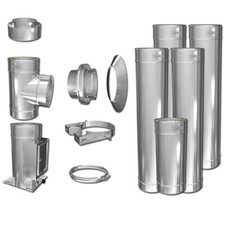 Edelstahlschornstein Schornstein Bausatz doppelwandig alle Längen Kamin Ofen